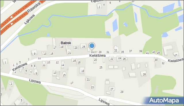 Babsk, Kwiatowa, 27, mapa Babsk