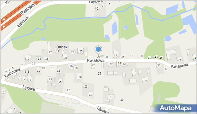 Babsk, Kwiatowa, 29, mapa Babsk