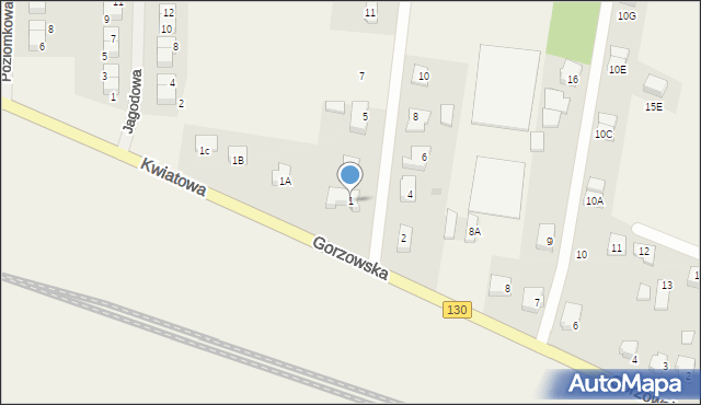 Baczyna, Kwiatowa, 1, mapa Baczyna