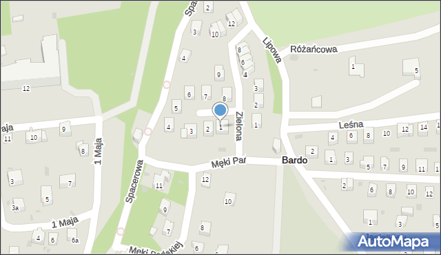 Bardo, Kwiatowa, 1, mapa Bardo