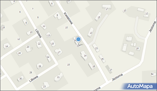 Bartąg, Kwiatowa, 12A, mapa Bartąg