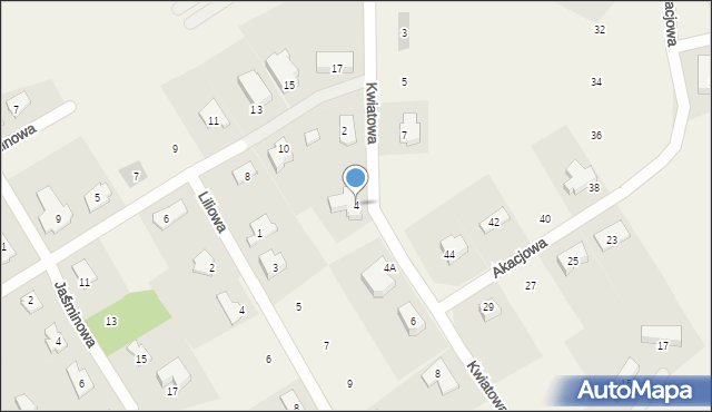 Bartąg, Kwiatowa, 4, mapa Bartąg