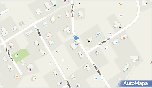 Bartąg, Kwiatowa, 4A, mapa Bartąg