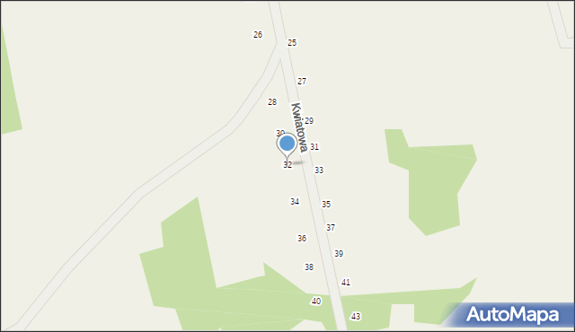 Będkowice, Kwiatowa, 32, mapa Będkowice