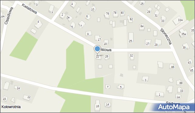 Brzeźnica, Kwiatowa, 22, mapa Brzeźnica