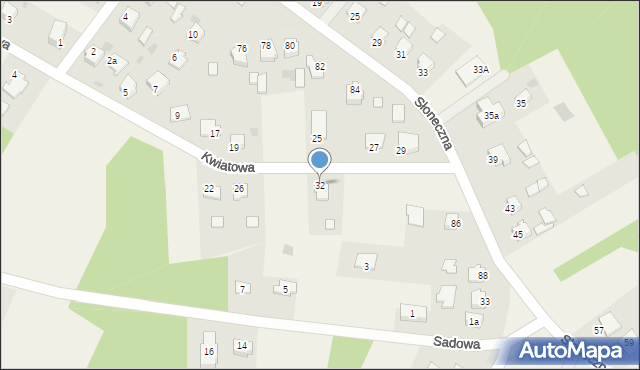 Brzeźnica, Kwiatowa, 32, mapa Brzeźnica