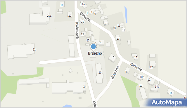 Brzeźno, Kwiatowa, 27, mapa Brzeźno