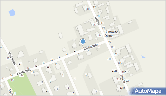 Bukowiec, Kwiatowa, 2, mapa Bukowiec