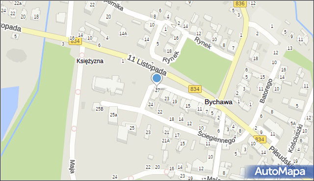 Bychawa, Kwiatkowskiego Antoniego, ks., 27, mapa Bychawa