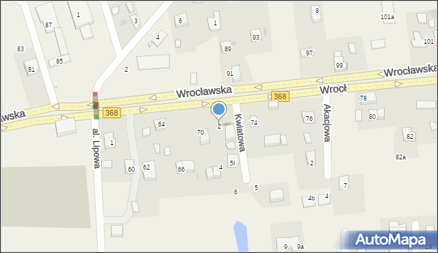 Byków, Kwiatowa, 2, mapa Byków