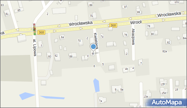 Byków, Kwiatowa, 5I, mapa Byków