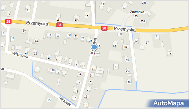 Bykowce, Kwiatowa, 1, mapa Bykowce