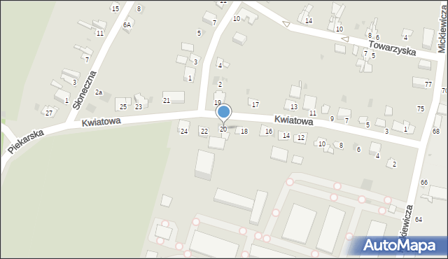 Bytom, Kwiatowa, 20, mapa Bytomia