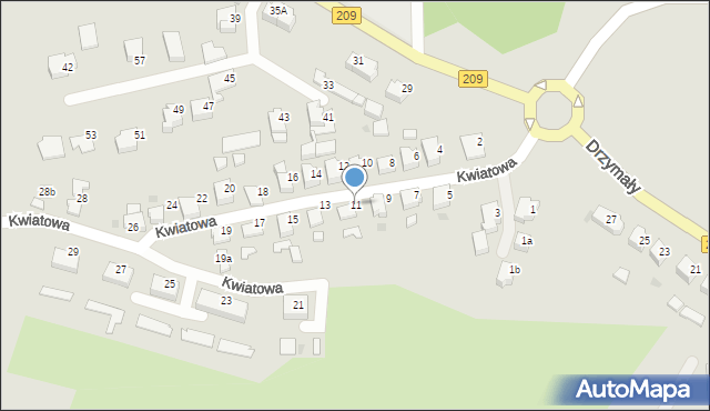 Bytów, Kwiatowa, 11, mapa Bytów