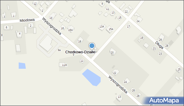 Chodkowo-Działki, Kwiatowa, 1, mapa Chodkowo-Działki