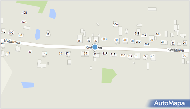 Ciechanów, Kwiatowa, 33, mapa Ciechanów