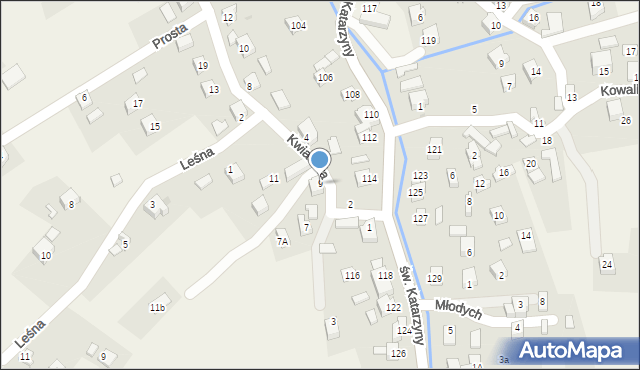 Cięcina, Kwiatowa, 9, mapa Cięcina