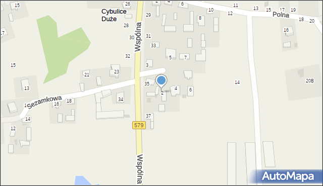 Cybulice Duże, Kwiatowa, 2, mapa Cybulice Duże