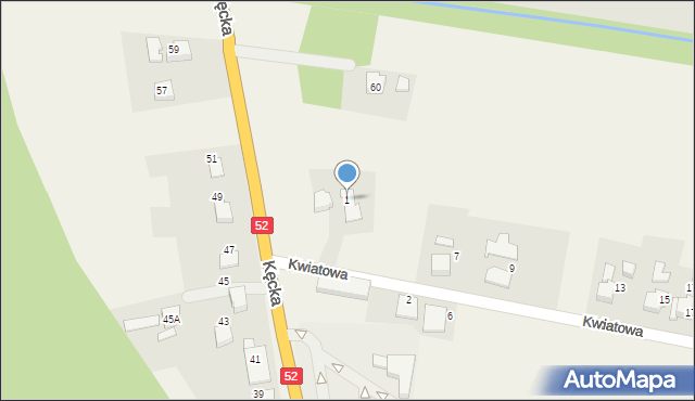 Czaniec, Kwiatowa, 1, mapa Czaniec