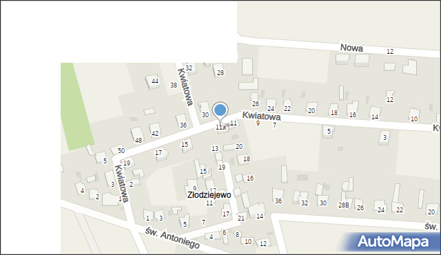 Czerniewice, Kwiatowa, 11a, mapa Czerniewice