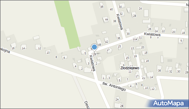 Czerniewice, Kwiatowa, 19, mapa Czerniewice