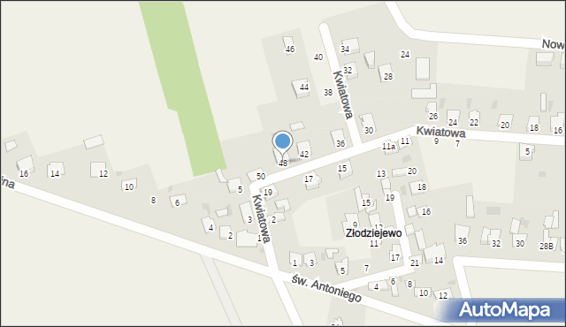 Czerniewice, Kwiatowa, 48, mapa Czerniewice