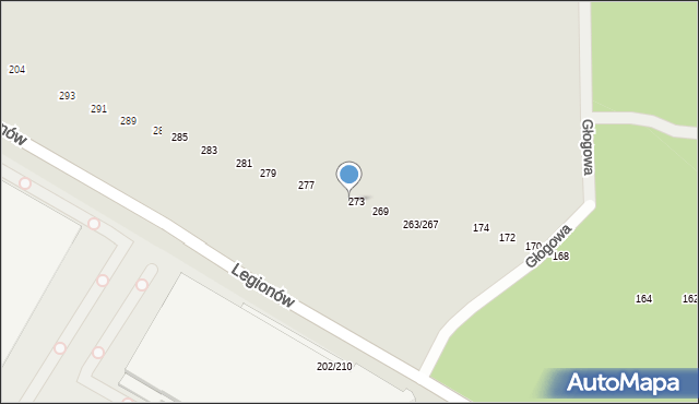 Częstochowa, Kwiatowa, 273A, mapa Częstochowy