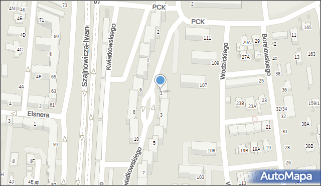 Częstochowa, Kwiatkowskiego Eugeniusza, 1, mapa Częstochowy
