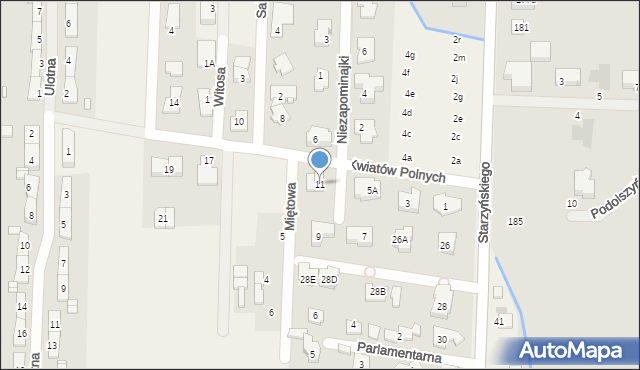Dawidy Bankowe, Kwiatów Polnych, 11, mapa Dawidy Bankowe