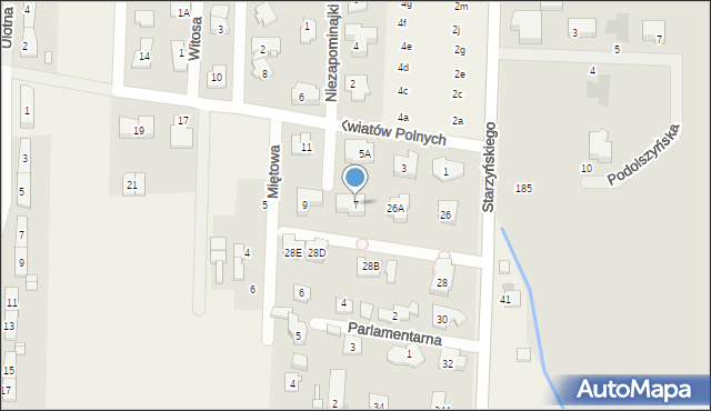 Dawidy Bankowe, Kwiatów Polnych, 7, mapa Dawidy Bankowe