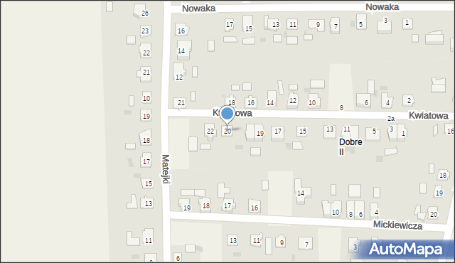 Dobre, Kwiatowa, 20, mapa Dobre