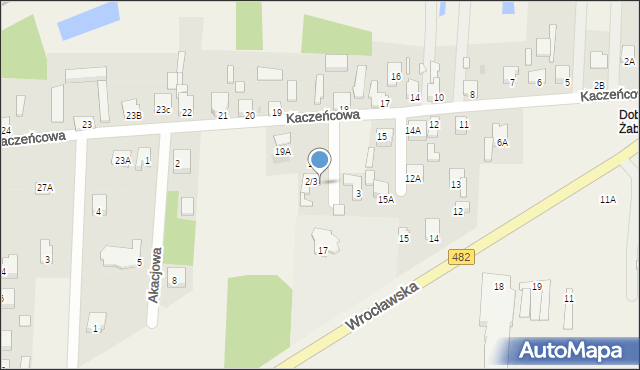 Dobroń, Kwiatowa, 4, mapa Dobroń