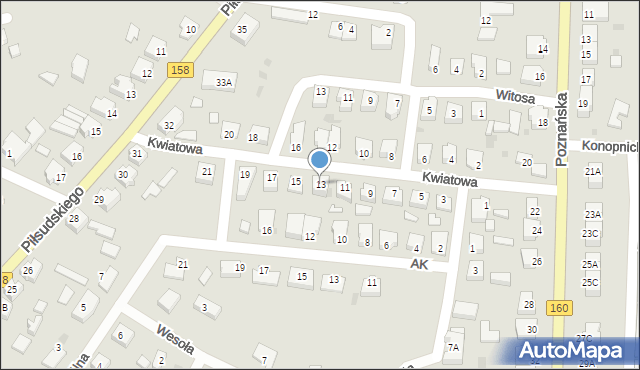 Drezdenko, Kwiatowa, 13, mapa Drezdenko