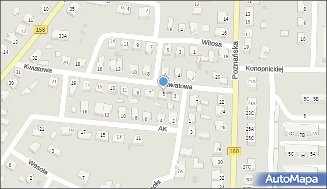 Drezdenko, Kwiatowa, 5, mapa Drezdenko