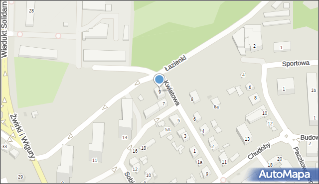 Gniezno, Kwiatowa, 9, mapa Gniezna