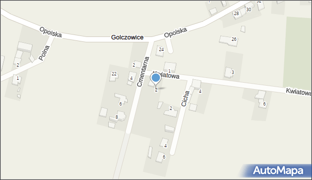 Golczowice, Kwiatowa, 2, mapa Golczowice