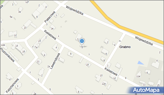 Grabno, Kwiatowa, 5, mapa Grabno