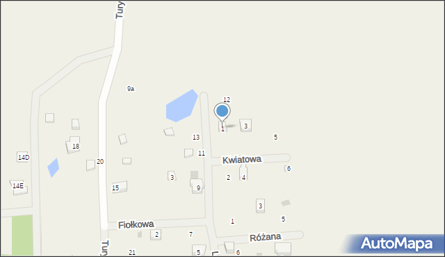 Grabowo Kościerskie, Kwiatowa, 1, mapa Grabowo Kościerskie