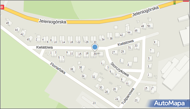 Gryfów Śląski, Kwiatowa, 23, mapa Gryfów Śląski