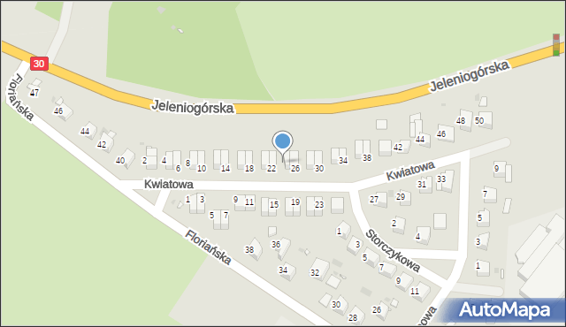 Gryfów Śląski, Kwiatowa, 24, mapa Gryfów Śląski