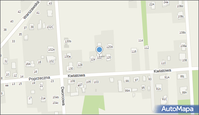 Janówek Drugi, Kwiatowa, 122, mapa Janówek Drugi