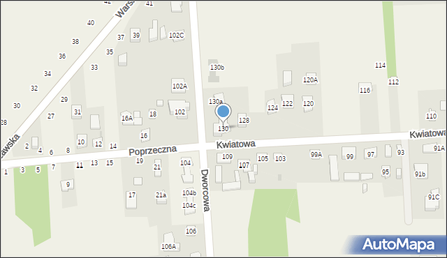 Janówek Drugi, Kwiatowa, 130, mapa Janówek Drugi