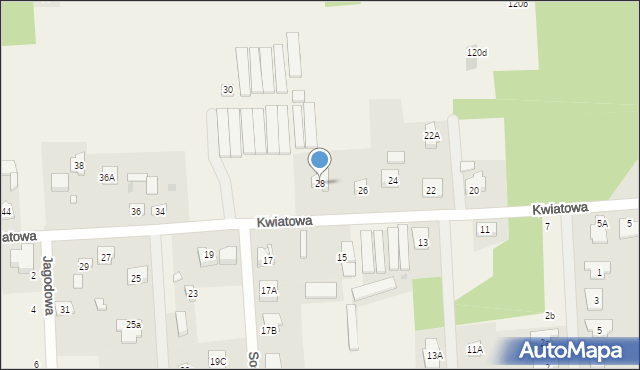 Janówek Drugi, Kwiatowa, 28, mapa Janówek Drugi