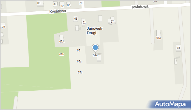 Janówek Drugi, Kwiatowa, 59a, mapa Janówek Drugi