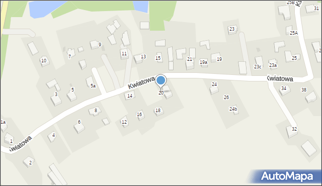 Jarząbkowice, Kwiatowa, 20, mapa Jarząbkowice