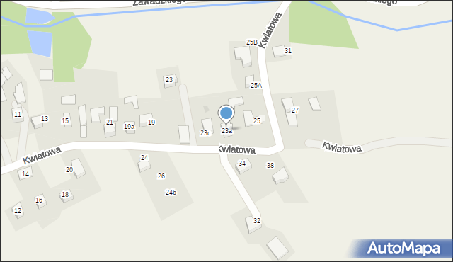 Jarząbkowice, Kwiatowa, 23a, mapa Jarząbkowice