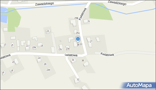 Jarząbkowice, Kwiatowa, 25, mapa Jarząbkowice