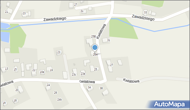 Jarząbkowice, Kwiatowa, 25A, mapa Jarząbkowice