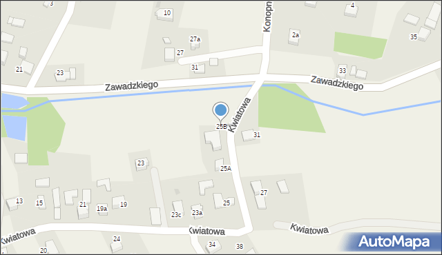 Jarząbkowice, Kwiatowa, 25B, mapa Jarząbkowice