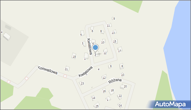 Jeleńska Huta, Kwiatowa, 2, mapa Jeleńska Huta